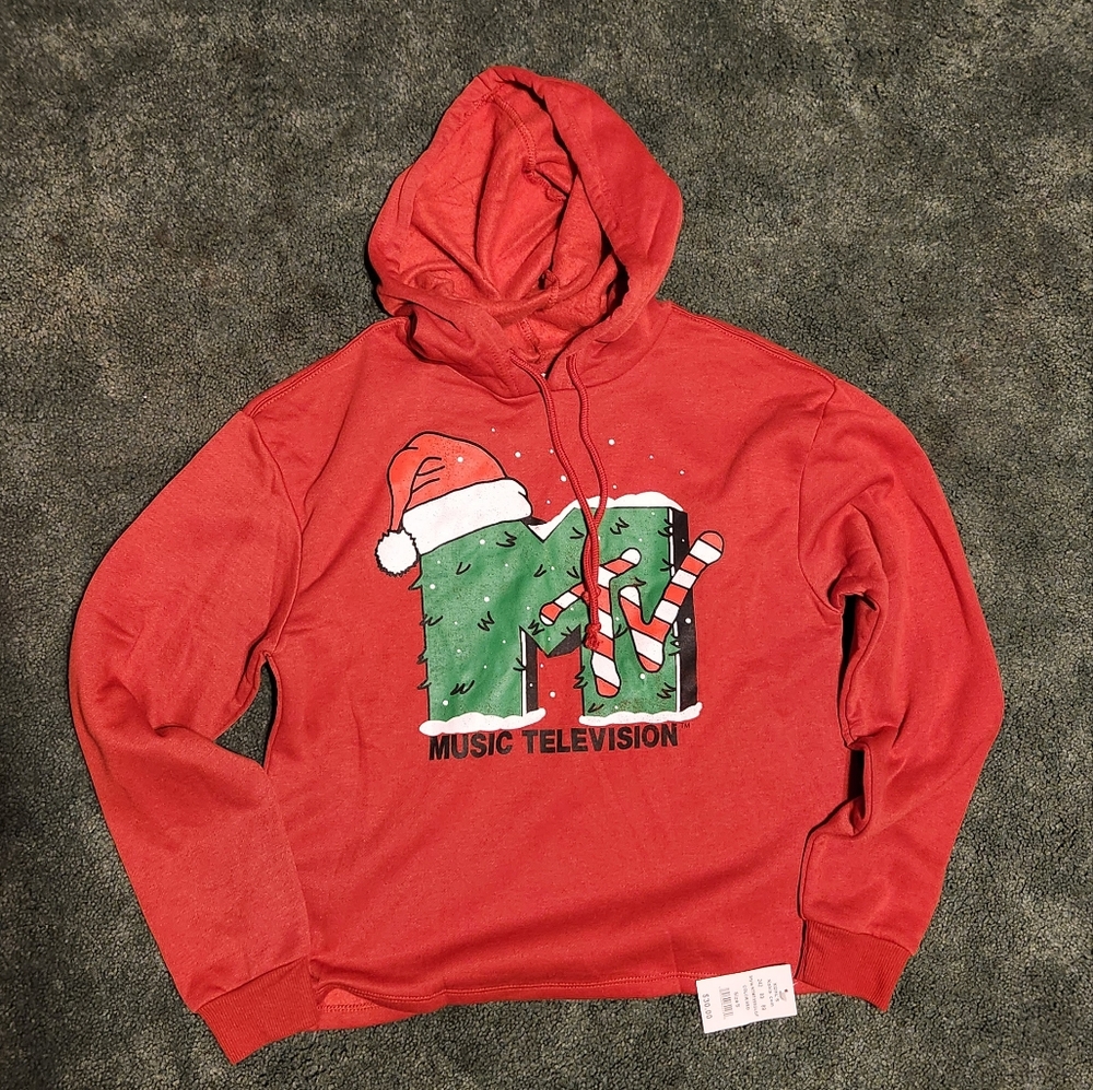 NWT - MTV Christmas cropped sweater